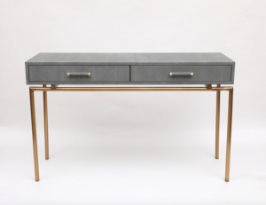 Nouvelle vente en gros de table <span class=keywords><strong>console</strong></span> de <span class=keywords><strong>bureau</strong></span> de style oriental <span class=keywords><strong>bureau</strong></span> de maquillage pour ordinateur avec 2 tiroirs et décorations de pieds en métal massif pour la maison - Product Image 4