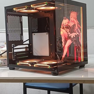 T8 Full-Side Trong Suốt DIY Trường Hợp Máy Tính <span class=keywords><strong>ATX</strong></span> Sea View Phòng Với Fan Máy Tính Để Bàn Matx Bo Mạch Chủ PC Kim Loại Không Có Cột Sản Phẩm Kho - Product Image 4