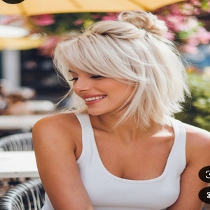 Perruques courtes de style européen en <span class=keywords><strong>cheveux</strong></span> humains, mèches blondes, aspect naturel, <span class=keywords><strong>coupe</strong></span> pixie, ondulées en couches, <span class=keywords><strong>pour</strong></span> femmes - Product Image 6