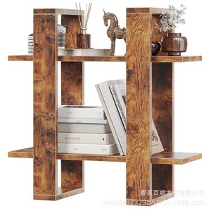 Wooden Wall Mounted Floating <b>Shelf</b> 2 Tier Storage <b>Rack</b> For Living Room Kitchen Plant Display - Product Image 4