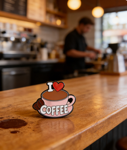 Spille smaltate personalizzate all'ingrosso per amanti del caffè, con chiusura a spilla di sicurezza, ideali come regali per baristi, disponibili per ordini all'ingrosso - Product Image 2