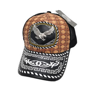 <span class=keywords><strong>Gorra</strong></span> <span class=keywords><strong>de</strong></span> Béisbol <span class=keywords><strong>de</strong></span> Malla Estilo Mexicano Étnico a la Moda con Logo Personalizado <span class=keywords><strong>de</strong></span> Metal 3D Tipo Western Trucker para Uso Casual al Aire Libre, Playa y Hip Hop - Product Image 4