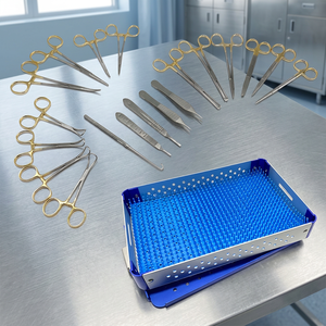 Kit d'instruments manuels en acier QSWTITAN pour la chirurgie orthopédique des tissus mous, certifié CE Classe I, pour interventions sur petits animaux - Product Image 4