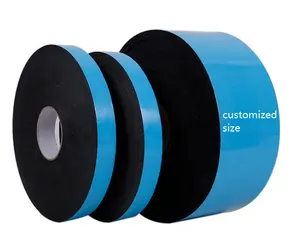 Amostra grátis 0.5mm 0.8mm 1mm 1.5mm 2mm 3mm 5mm Solvente Acrílico Azul Liner Branco Preto Dupla Face Auto-adesiva PE Foam Tape