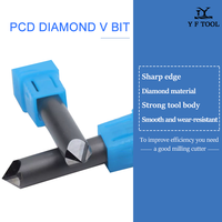 Pcd diamant v mèche de gravure pour pierre granit marbre bluestone cutter cnc routeur outils pcd diamant v bit
