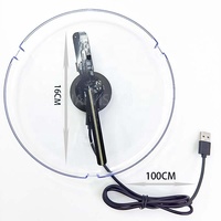 16cm escritorio Led 3D pantalla holográfica publicidad holograma equipo proyector ventilador 3D con cubierta fábrica profesional para la venta