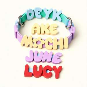 Abalorios de Silicona Personalizados con Letras del Alfabeto para Perros, Letras 3D, Cuentas Impermeables para Collares, Collari Cani, Perle Lettere - Product Image 1