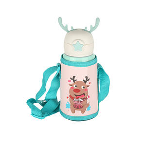 กระติกน้ำสุญญากาศสำหรับเด็กเกรดทางการแพทย์ทำจากสเตนเลสพร้อมเขากวาง - Product Image 3