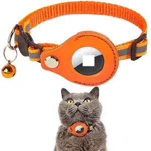 Nouveau collier anti-perte pour animaux de compagnie réfléchissant chaud emplacement pour animaux de compagnie collier de support Gps Air Tag silicone protecteur chien chat collier
