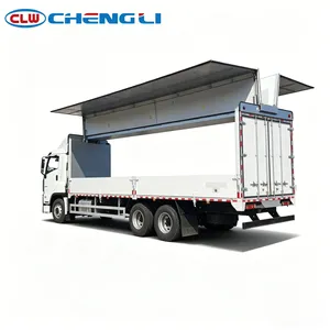 รถบรรทุกตู้ทึบแบบเปิดข้าง CLW 18T 6x4 สำหรับขนส่งสินค้า ใช้กับรถยกพาเลทและงานโลจิสติกส์ - Product Image 2