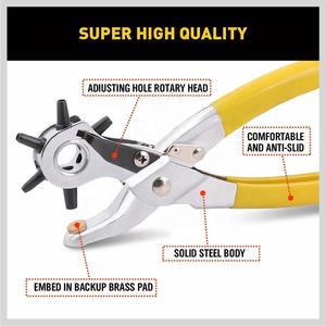 完全ハンドツール2.5mm 3mm 3.5mm 4mm 4.5mm 5mm穴サイズスチール穴パンチセット馬製品100個の金属アイレット付き - Product Image 2