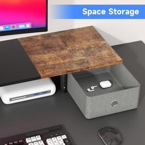 Extra Large Dual Monitor Stand Riser with Two <strong>Drawers</strong> for 2 Monitors with Storage <strong>Desktop</strong> Organizer - Product Image 6