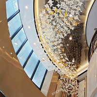 Luminaire suspendu en verre personnalisé, moderne, carré, long, LED, à hauteur réglable, multi-formes, multi-couleurs, pour villa, restaurant