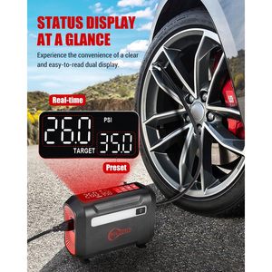 Rocgorld R8 Tire Inflator Portable Air Compressor DC 12V Dual Digital Screen Single Cylinder Tire <b>Inflation</b> - Product Image 3