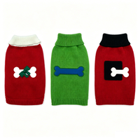 Pull pour animaux de compagnie personnalisable, couleur unie, motif os, confortable, idéal pour l'hiver et les sorties – Vente en gros