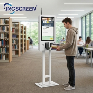 INGSCREEN Kiosque de paiement électronique au sol de 21.5 pouces Billet de stationnement automatique et machine de paiement automatique pour carte de crédit en espèces - Product Image 1