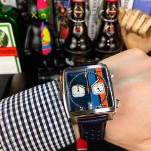 Montre à quartz avec logo personnalisé, mouvement chronographe japonais, montres à quartz, montre carrée 39*39 mm pour homme, design classique de luxe - Product Image 2