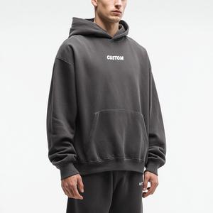 Новые стильные мужские зимние супертяжелые оверсайз с пышным принтом 100% хлопок плюс размер логотип мужские толстовки - Product Image 2