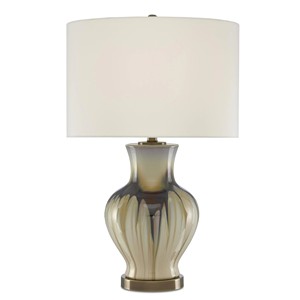 Vintage European Minimalist Ceramic Table Lamp <b>E26</b> <b>Bulb</b> Base for DC Home Hotel Lobby Office Bedrooms Modern Crystal Body Dome - Product Image 1