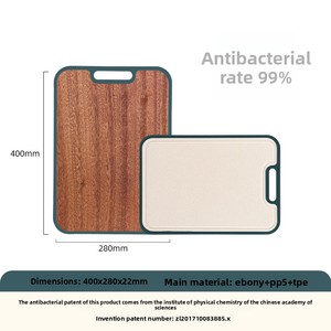 Planche <span class=keywords><strong>à</strong></span> <span class=keywords><strong>découper</strong></span> en <span class=keywords><strong>bois</strong></span> de Sapele et paille de blé PP, épaisse, double face, antidérapante, de qualité alimentaire, grande taille, pour la cuisine et la préparation des aliments et des <span class=keywords><strong>légumes</strong></span> - Product Image 5