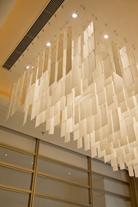 Custom Modern Flowing White Panel Stainless Steel LED Chandelier Linear Pendant <strong>Light</strong> Dimmable Hotel Restaurant Ceiling Lighting - Product Image 6