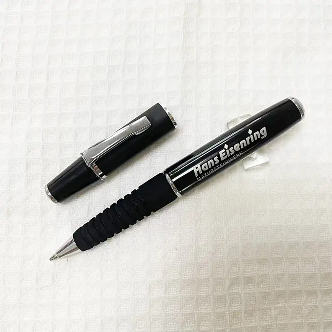 Новый дизайн, роскошная черная деловая промо-акция, короткая металлическая роликовая ручка с таможенным логотипом, металлическая и EVA-роликовая ручка