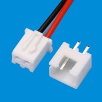 Kabel Harness Kabel PVC Elektronik Khusus Berinsulasi XH2.54mm Pitch 2P Konduktor Tembaga Berlapis Timah ISO9001 untuk Pengkabelan 100MM/200MM