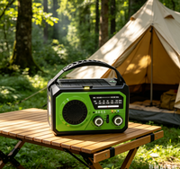 Radio Meteorológica Portátil Recargable con Manivela AM/FM/WB de 16000 mAh, Venta Directa de Fábrica, con Funciones de Radio por Internet 5.3, USB y Energía Solar