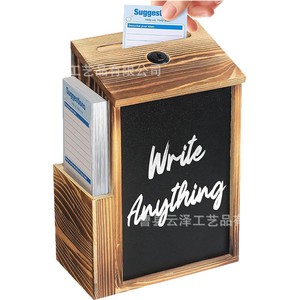 Buzón de sugerencias de madera transfronterizo con cerradura, buzón de madera para pared, caja de recordatorios de donaciones, caja de tickets de madera sencilla - Product Image 5