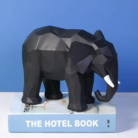 Artisanat en polyrésine Statue de Style créatif nordique la Figurine d'éléphant de géométrie pour la décoration de la maison Articles d'ameublement de bureau