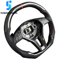 Volant en fibre de carbone forgé sur mesure avec LED pour Mercedes-Benz W204 W212 2011-2015 CLA GLA 45 C63 CLS63 E550 AMG R231 SL SLK350