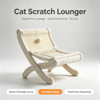 Fauteuil inclinable pour animaux de compagnie, canapé pour chat, griffoir en sisal, lit pliable pour chat, toutes saisons, écologique, durable, griffoir pour chat