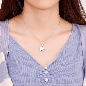 Joyería de moda, collar con colgante de gato bonito chapado en oro de acero inoxidable que no se deslustra para niñas y niños - Product Image 6