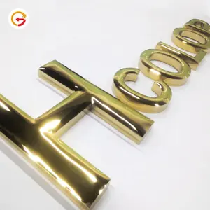 Giaguarsign produttore personalizzato in acciaio inossidabile lettere in metallo segno 3D titanio oro lettere segno per affari Letras Metalicas