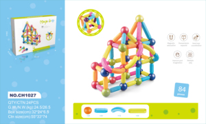 25 Pièces Blocs de Construction Magnétiques Éducatifs pour Enfants, Jouets Magnétiques, Bâtons Magnétiques et Blocs en Plastique, Billes - Product Image 6