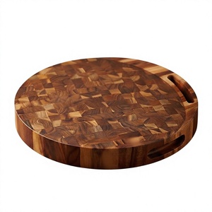 Tabla de Cortar Redonda de Madera de Teca con Asa, Ecológica y Duradera, Superficie para Preparación de Alimentos - Product Image 1