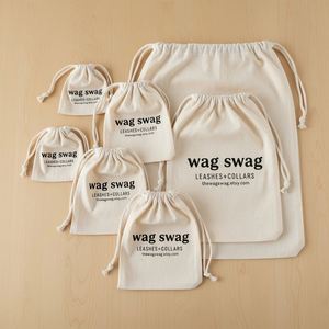 Sac à bonbons de Noël en coton et lin avec logo personnalisé en estampage à chaud, sac en mousseline recyclé avec cordon de serrage, emballage alimentaire, pochette cadeau pour fête de fin d'année - Product Image 6