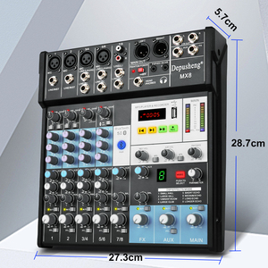 Mezclador <span class=keywords><strong>de</strong></span> Audio Profesional Depusheng MX8 <span class=keywords><strong>de</strong></span> 8 Canales para Grabación en <span class=keywords><strong>Ordenador</strong></span>, Teléfono Móvil y Transmisión en Vivo - Product Image 6