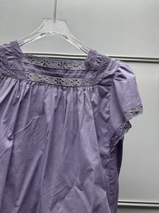 Women's French Style Sexy Blouse, Lace <b>Patchwork</b>, Ruffle Trim, Flutter Sleeves, Loose Fit Sweet <b>Shirt</b> - Product Image 4