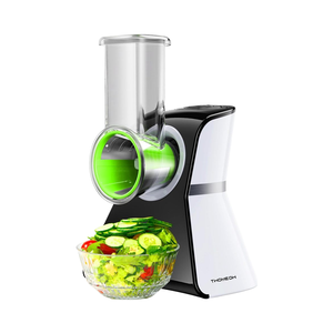 Râpe à fromage électrique, hachoir à salade, trancheuse 5 en 1, lames en acier inoxydable, contrôle facile à une touche, sécurité, outils pour fruits et légumes - Product Image 1