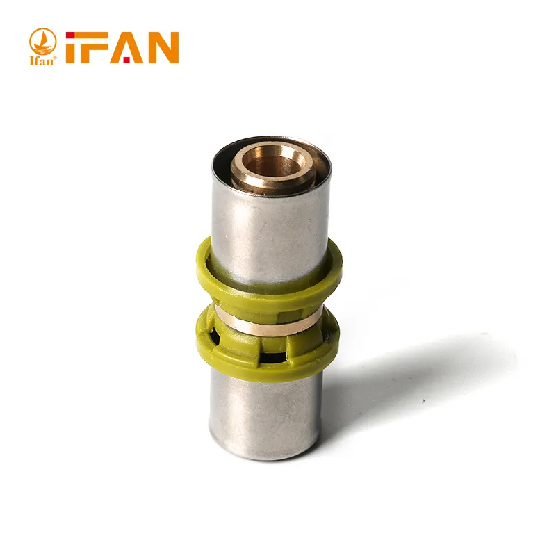 Ifan pex al pex pipe plumbing brass gas press fittings seated elbow pex push fitting