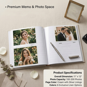Album <span class=keywords><strong>photo</strong></span> personnalisé en lin <span class=keywords><strong>avec</strong></span> couverture rigide 4x6, pages <span class=keywords><strong>avec</strong></span> poches <span class=keywords><strong>pour</strong></span> mémos lignées, <span class=keywords><strong>livre</strong></span> de souvenirs <span class=keywords><strong>avec</strong></span> espace d'écriture <span class=keywords><strong>pour</strong></span> cadeau de mariage - Product Image 1