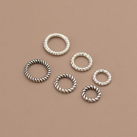 Diy 7.5mm 8.5mm 10.5mm 925 En Argent Sterling Twisted Corde Fermés Anneaux Bijoux Connecteurs Anneau En Gros