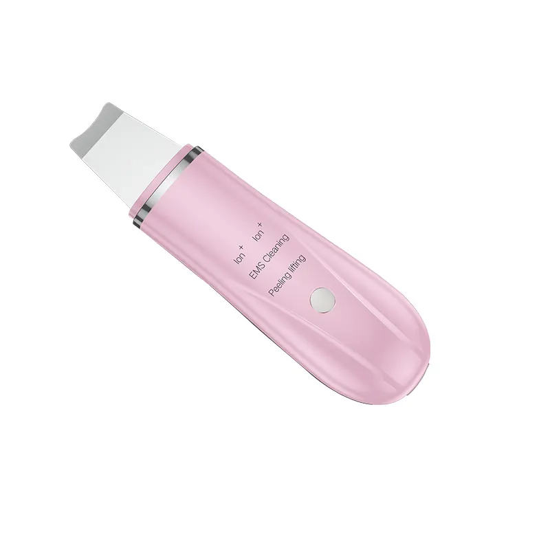 Esfoliador de pele ultrassônico, cor rosa, equipamento de beleza, limpeza profunda, esfoliante sônico