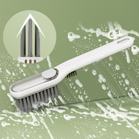 Brosse à pression multifonctionnelle pour nettoyer les cheveux durs et les interstices de liquide Plastique PP sans angle mort pour carrelage de salle de bain Lavage de voiture
