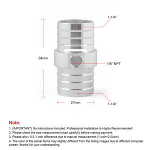Tuyau de refroidissement supérieur de radiateur LS de 1-1/4\" avec adaptateur de port de vapeur NPT de 1/8\" - Product Image 3