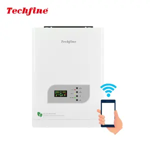 Techfine Inverter hibrida sistem surya, harga produsen sistem surya 2400 watt luar WiFi 3000VA MPPT Off Grid Inverter 3KVA 2,4 KW