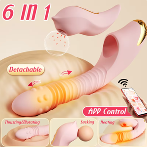 Estimulador de Succión de Punto G y Clítoris 6 en 1 con APP, Calentamiento, Empuje, Estimulación de Clítoris, Pezones y Anal, Juguetes Sexuales para Mujeres - Product Image 1