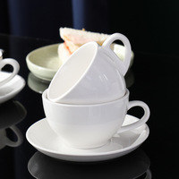 Ensembles de tasses à thé en porcelaine blanche de 80 ml, 150 ml, 200 ml, tasses à café en céramique avec logo personnalisé imprimé et soucoupes pour cadeau publicitaire