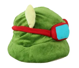 Chapéu de pelúcia lol teemo, chapéu engraçado de inverno